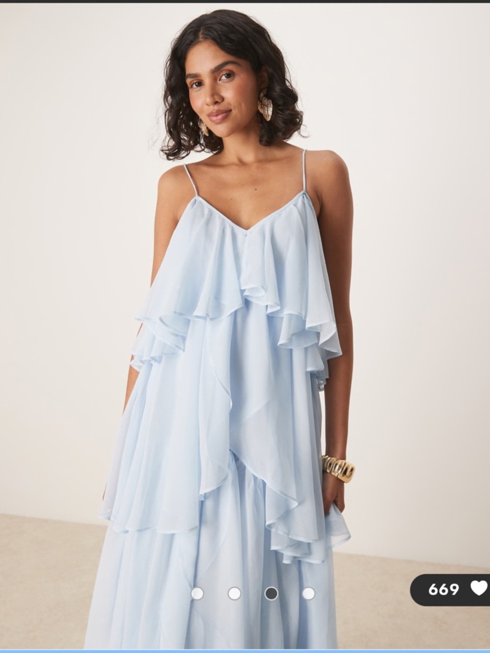 ASOS Light Blue Ruffled Dress - Picture 2 of 4